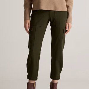 Women's Ultra Stretch Ponte Tapered Cargo Pants Olive